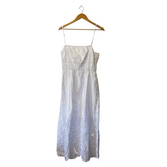 NWT Madewell Embroidered Tank Midi Dress in Poplin White Size 14 - Picture 5 of 8